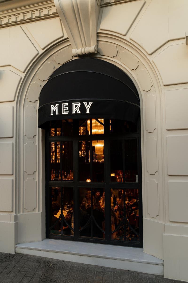 MERY venue facade in Barcelona at sunset during inauguration event